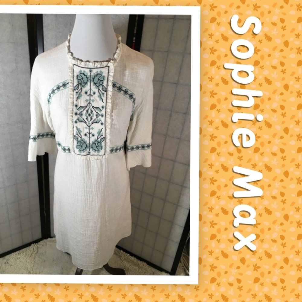 Sophie Max boho cotton dress NWT